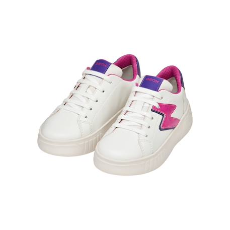 Baskets basses  à lacets Blanc+Blanc - Rose+Blanc fushia+Noir or clair 15 - vertbaudet enfant 