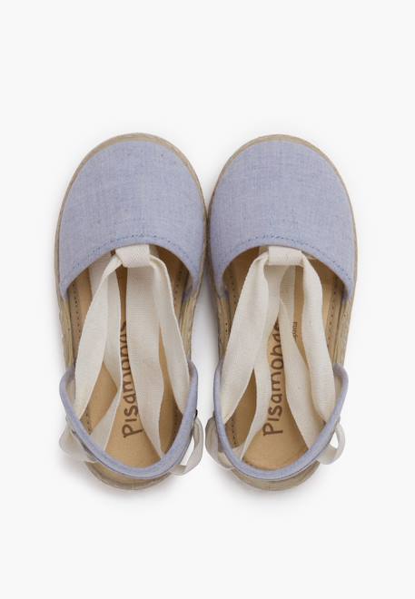Espadrille fille rubans Bleu ciel+Écru+Rose pastel 5 - vertbaudet enfant 
