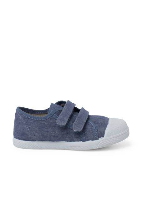 Baskets souples en toile éco à scratch Beige+Blanc+Bleu denim+Bleu marine+Vert eucalyptus 13 - vertbaudet enfant 