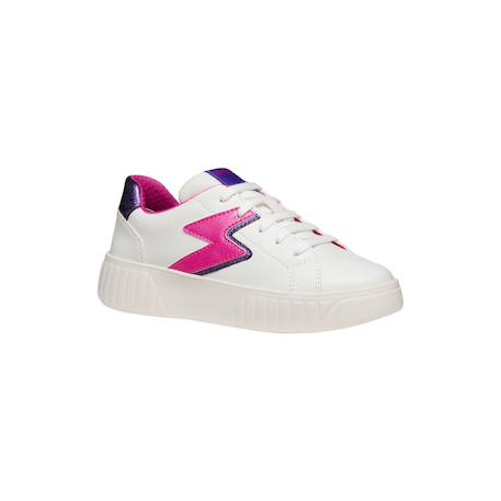 Baskets basses  à lacets Blanc+Blanc - Rose+Blanc fushia+Noir or clair 13 - vertbaudet enfant 