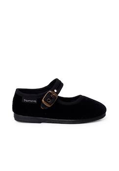 Chaussures-Babies velours boucle dorée vieillie