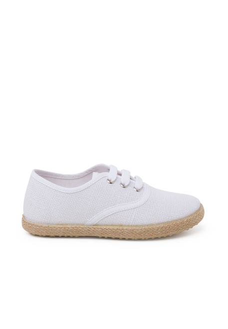 Baskets lin lacets en lin semelle espadrille Beige+Blanc 7 - vertbaudet enfant 