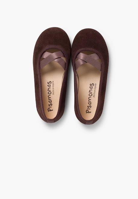 Ballerines fille ruban croisé style ballet Marron 5 - vertbaudet enfant 