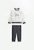 Ensemble bébé sweat-shirt en molleton et pantalon en velours crazy safari Kaki 1 - vertbaudet enfant 