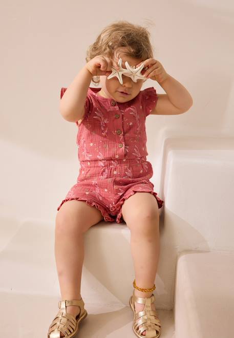 Bébé-Combishort bébé en gaze de coton fiesta
