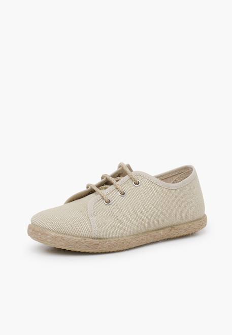 Derbies enfants lin lacets jute Beige+Naturel 2 - vertbaudet enfant 
