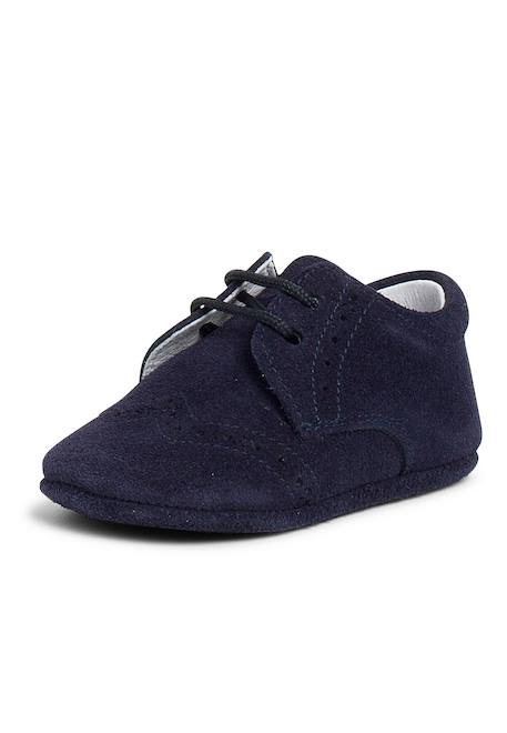 Bottines bébé en cuir style blucher Bleu marine+Gris+Taupe 2 - vertbaudet enfant 
