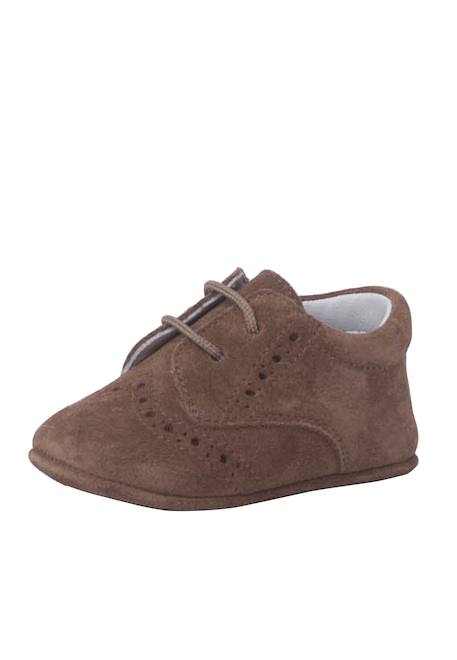 Bottines bébé en cuir style blucher Bleu marine+Gris+Taupe 14 - vertbaudet enfant 