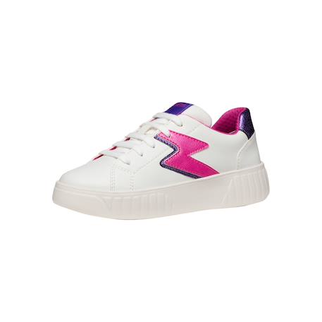 Baskets basses  à lacets Blanc+Blanc - Rose+Blanc fushia+Noir or clair 14 - vertbaudet enfant 