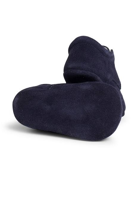 Bottines bébé en cuir style blucher Bleu marine+Gris+Taupe 3 - vertbaudet enfant 