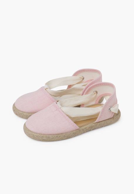 Espadrille fille rubans Bleu ciel+Écru+Rose pastel 16 - vertbaudet enfant 