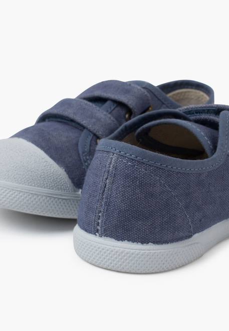 Baskets souples en toile éco à scratch Beige+Blanc+Bleu denim+Bleu marine+Vert eucalyptus 18 - vertbaudet enfant 