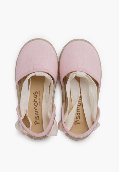 Espadrille fille rubans Bleu ciel+Écru+Rose pastel 17 - vertbaudet enfant 