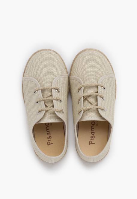 Derbies enfants lin lacets jute Beige+Naturel 5 - vertbaudet enfant 