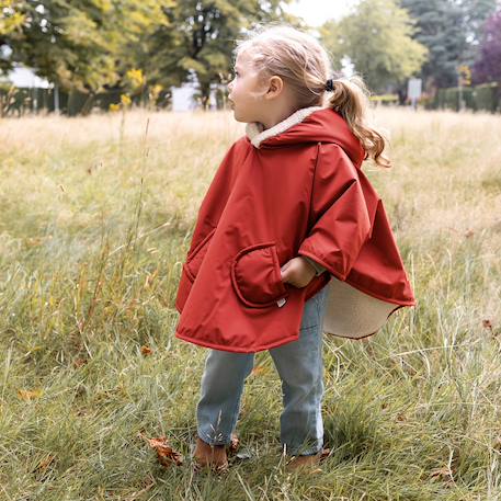 Poncho de voyage - waterproof - teddy Carmin+Choco+Green+Hibiscus+Horizon+Jaune+Natural+Navy+Neutral+Plum+Sauge 3 - vertbaudet enfant 