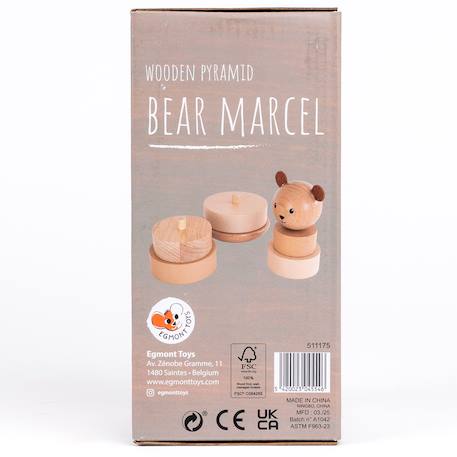 Empilable en bois ours marcel Beige 6 - vertbaudet enfant 