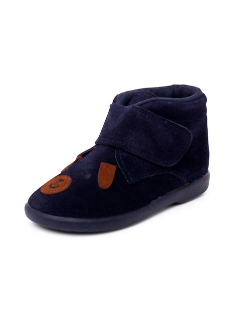 Bottines en daim avec fermeture adhérente Bleu+Taupe 2 - vertbaudet enfant 