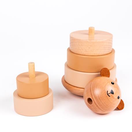 Empilable en bois ours marcel Beige 2 - vertbaudet enfant 