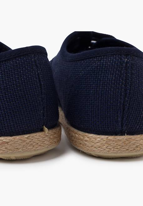 Baskets lin lacets en lin semelle espadrille Bleu marine 6 - vertbaudet enfant 