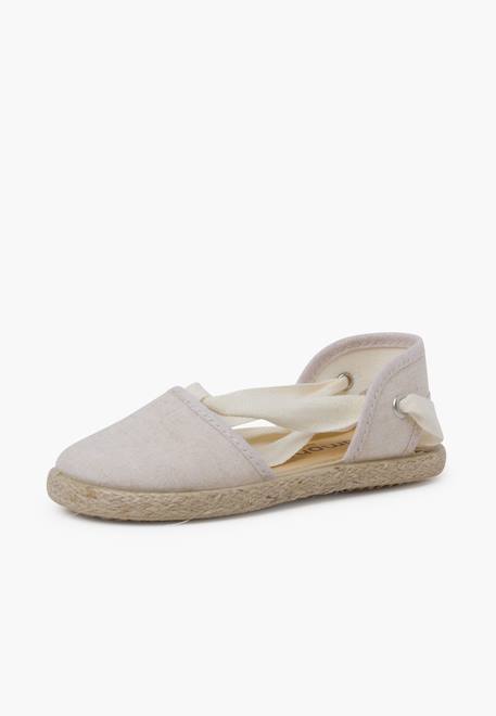Espadrille fille rubans Bleu ciel+Écru+Rose pastel 8 - vertbaudet enfant 