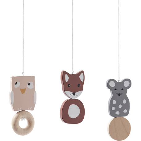 Jouets à suspendre pour arche de jeux edvin Marron, rose, gris 1 - vertbaudet enfant 