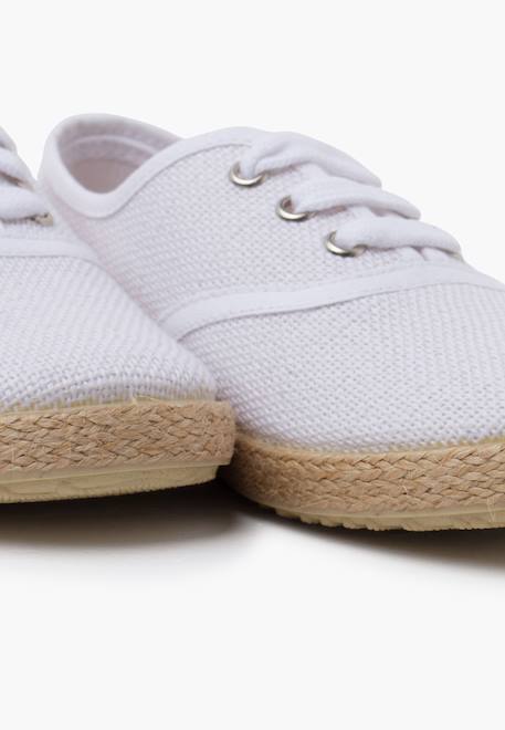 Baskets lin lacets en lin semelle espadrille Beige+Blanc 12 - vertbaudet enfant 
