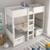 Lit mezzanine avec banquette lit d'appoint pin massif  leopold Blanc 5 - vertbaudet enfant 