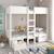 Lit mezzanine avec banquette lit d'appoint pin massif  leopold Blanc 4 - vertbaudet enfant 
