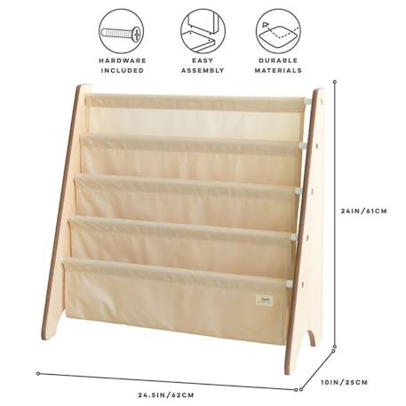 Bibliothèque en tissu Beige+Beige Créme+Bleu, blanc+Ecru, blanc 2 - vertbaudet enfant 