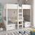 Lit mezzanine avec banquette lit d'appoint pin massif  leopold Blanc 2 - vertbaudet enfant 