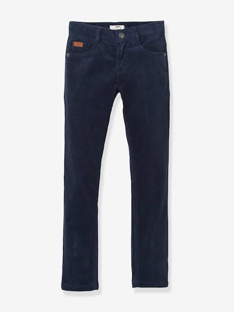 Slim en velours garçon BLEU FONCE UNI 4 - vertbaudet enfant 