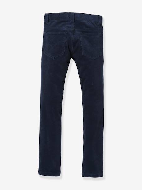 Slim en velours garçon BLEU FONCE UNI 5 - vertbaudet enfant 
