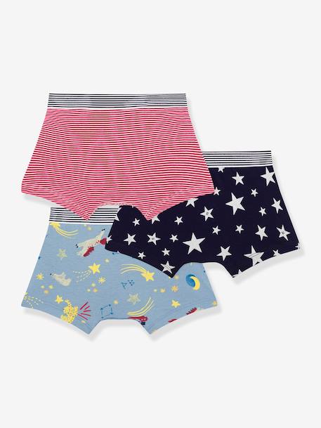 Lot 3 boxers garçon en coton imprimé bleu 2 - vertbaudet enfant 