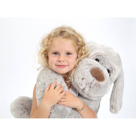 Peluche - peluche chien flatoutou blanc - 50 cm Beige+Blanc+Gris+Marron 11 - vertbaudet enfant 
