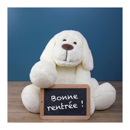 Peluche - peluche chien flatoutou blanc - 50 cm Beige+Blanc+Gris+Marron 7 - vertbaudet enfant 