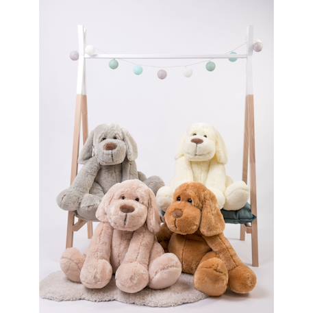 Peluche - peluche chien flatoutou blanc - 50 cm Beige+Blanc+Gris+Marron 15 - vertbaudet enfant 