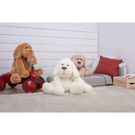 Peluche - peluche chien flatoutou blanc - 50 cm Beige+Blanc+Gris+Marron 8 - vertbaudet enfant 