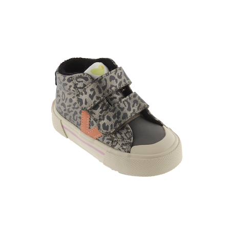 Baskets montantes à scratch Anthracite+Antracita+Platino 5 - vertbaudet enfant 