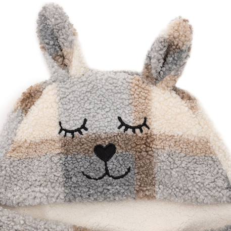 Couverture nomade bunny nougat (100 x 105 cm) Beige+Beige, gris, marron+Biscuit, noir+Ecru, marron+Rose sauvage+Sable, noir 11 - vertbaudet enfant 
