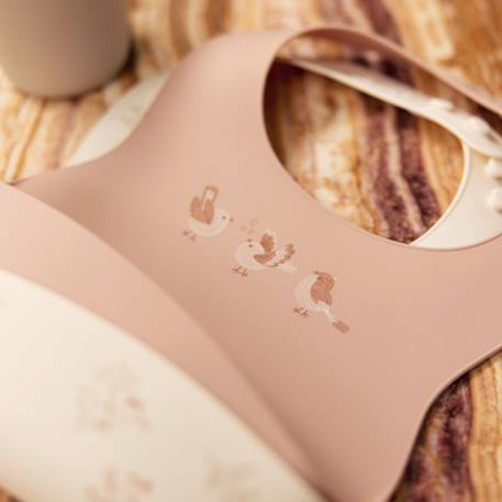 Lot de 2 bavoirs en silicone Ecru, rose 3 - vertbaudet enfant 