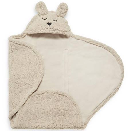 Couverture nomade bunny nougat (100 x 105 cm) Beige+Beige, gris, marron+Biscuit, noir+Ecru, marron+Rose sauvage+Sable, noir 2 - vertbaudet enfant 