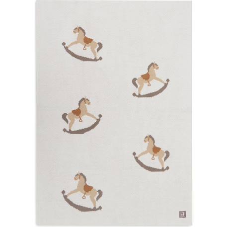 Couverture en tricot nostalgic ride (75 x 100 cm) Ecru, maron 2 - vertbaudet enfant 