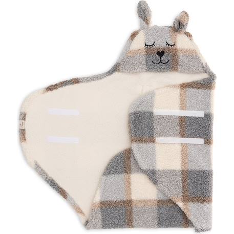Couverture nomade bunny nougat (100 x 105 cm) Beige+Beige, gris, marron+Biscuit, noir+Ecru, marron+Rose sauvage+Sable, noir 8 - vertbaudet enfant 