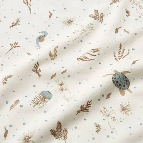 Drap housse en coton sea garden (60 x 120 cm) Bleu, marron, écru 2 - vertbaudet enfant 