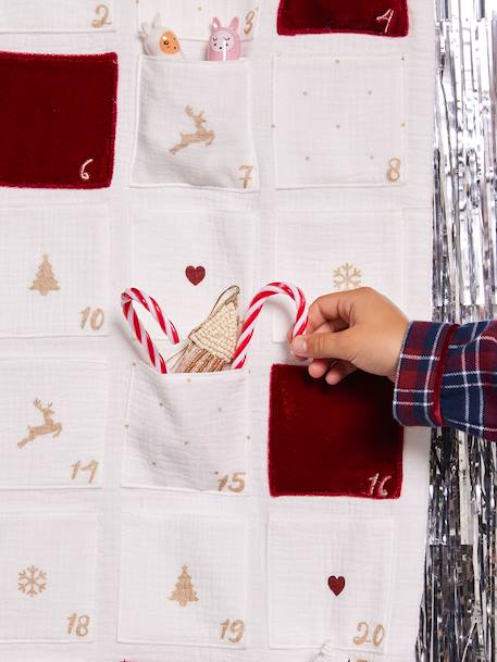 Calendrier de l'Avent Noël en gaze de coton personnalisable écru 2 - vertbaudet enfant 