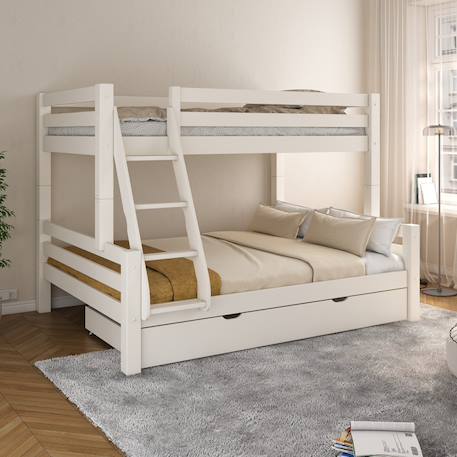 Lit superposé h160 séparable extra-solide en bois massif hercule Blanc 3 - vertbaudet enfant 