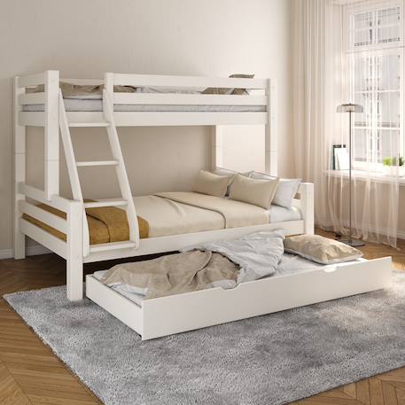 Lit superposé h160 séparable extra-solide en bois massif hercule Blanc 4 - vertbaudet enfant 