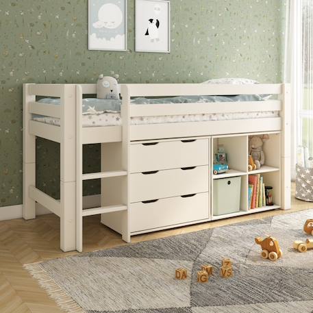 Lit mi-hauteur extra-solide en bois massif  hercule Blanc 3 - vertbaudet enfant 