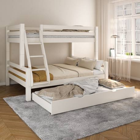 Lit superposé h160 séparable extra-solide en bois massif hercule Blanc 4 - vertbaudet enfant 