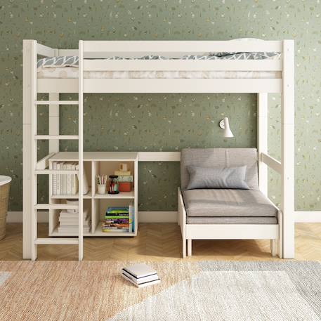 Lit mezzanine extra-solide en bois massif  hercule Blanc 4 - vertbaudet enfant 